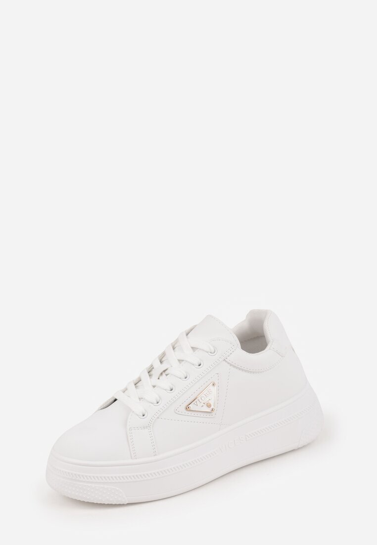 vices Adidași Albi Chunky cu Platformă cu Ornament în Formă de Stea Anatale