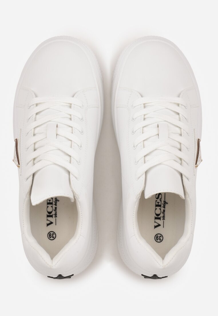 vices Adidași Albi Chunky cu Platformă cu Ornament în Formă de Stea Anatale