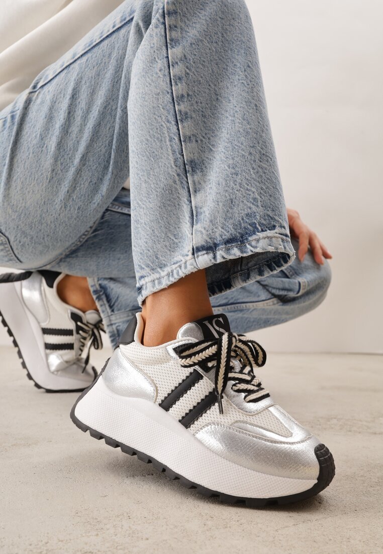 vices Adidași Argintii Streetwear Chunky cu Platformă Ilnatea