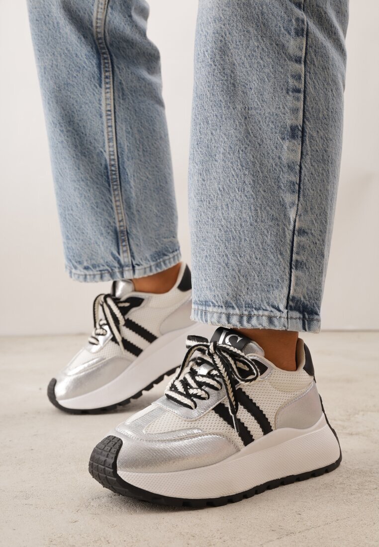 vices Adidași Argintii Streetwear Chunky cu Platformă Ilnatea