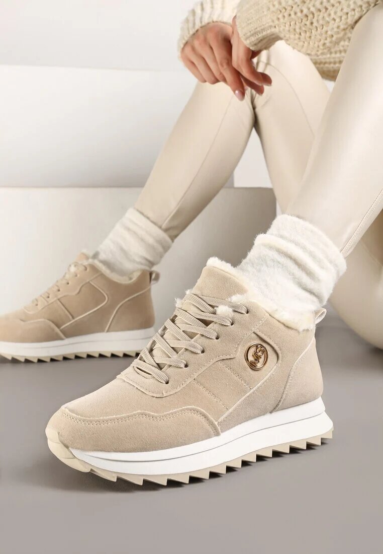 vices Adidași Bej Căptușiți pe Platformă Appopis
