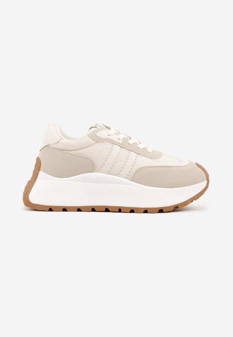 vices Adidași Bej cu șireturi cu platformă cu curele decorative Seliniel