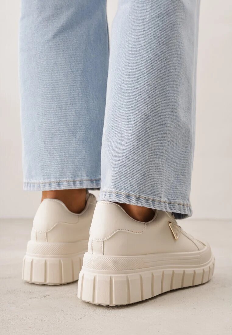 vices Adidași Bej pe Talpă Embosată în Stil Chunky Myninis