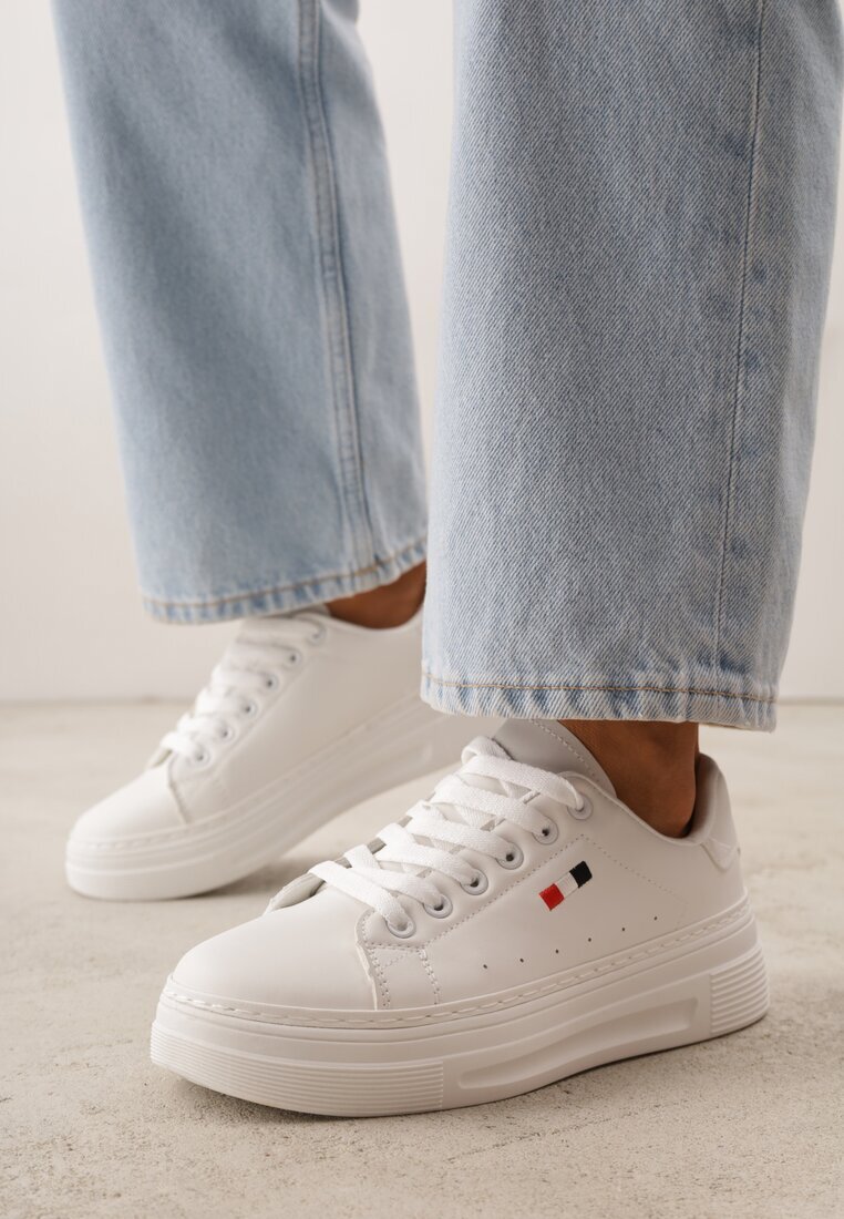 vices Adidași Minimaliști Albi cu stil de Tenis pe Platformă Halanatea