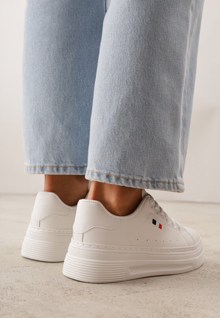 vices Adidași Minimaliști Albi cu stil de Tenis pe Platformă Halanatea
