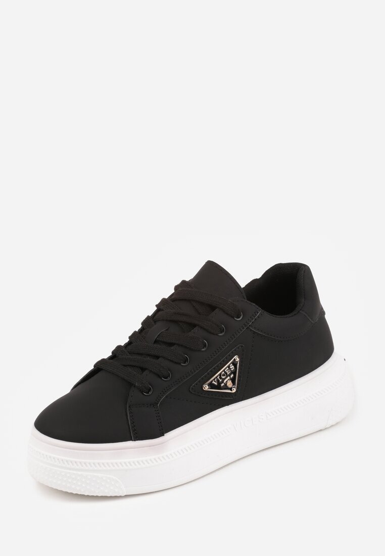 vices Adidași Negri Chunky pe Platformă cu Ornament în formă de Stea Anatale