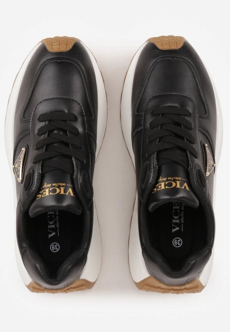 vices Adidași Negri cu platformă decorați cu aplicație metalică Nelviera