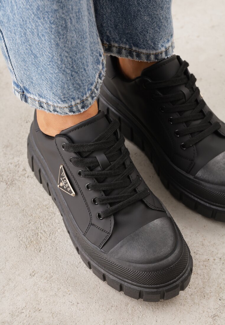 vices Adidași Negri cu Talpă Embosată în stil Chunky Myninis