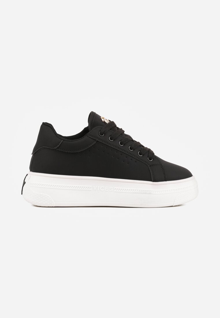 vices Adidași Negri Decorați cu o Stea și o Inserție Strălucitoare Oranatta