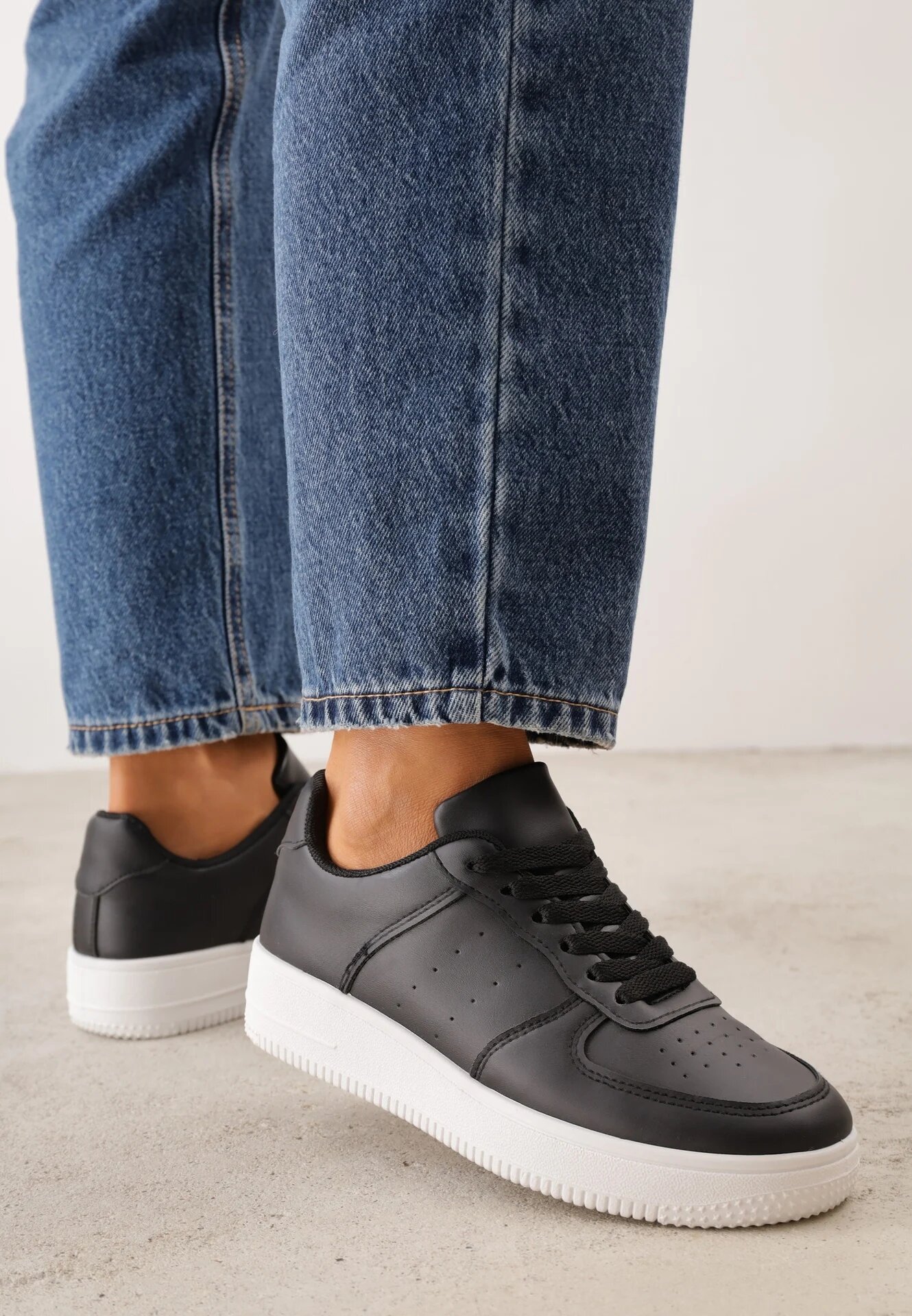 vices Adidași Negru-Alb Cu șireturi cu Talpă Groasă Taleith