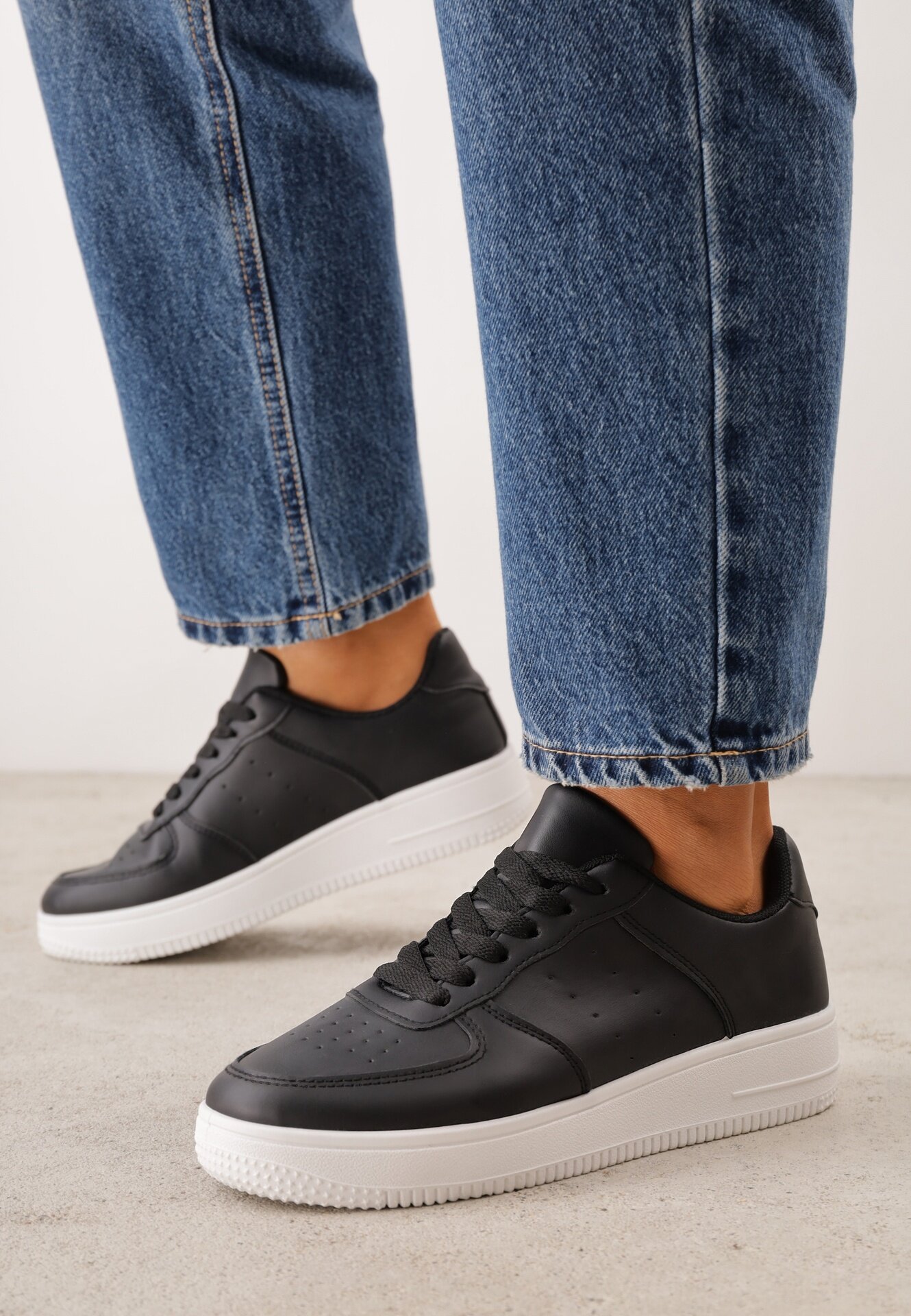 vices Adidași Negru-Alb Cu șireturi cu Talpă Groasă Taleith