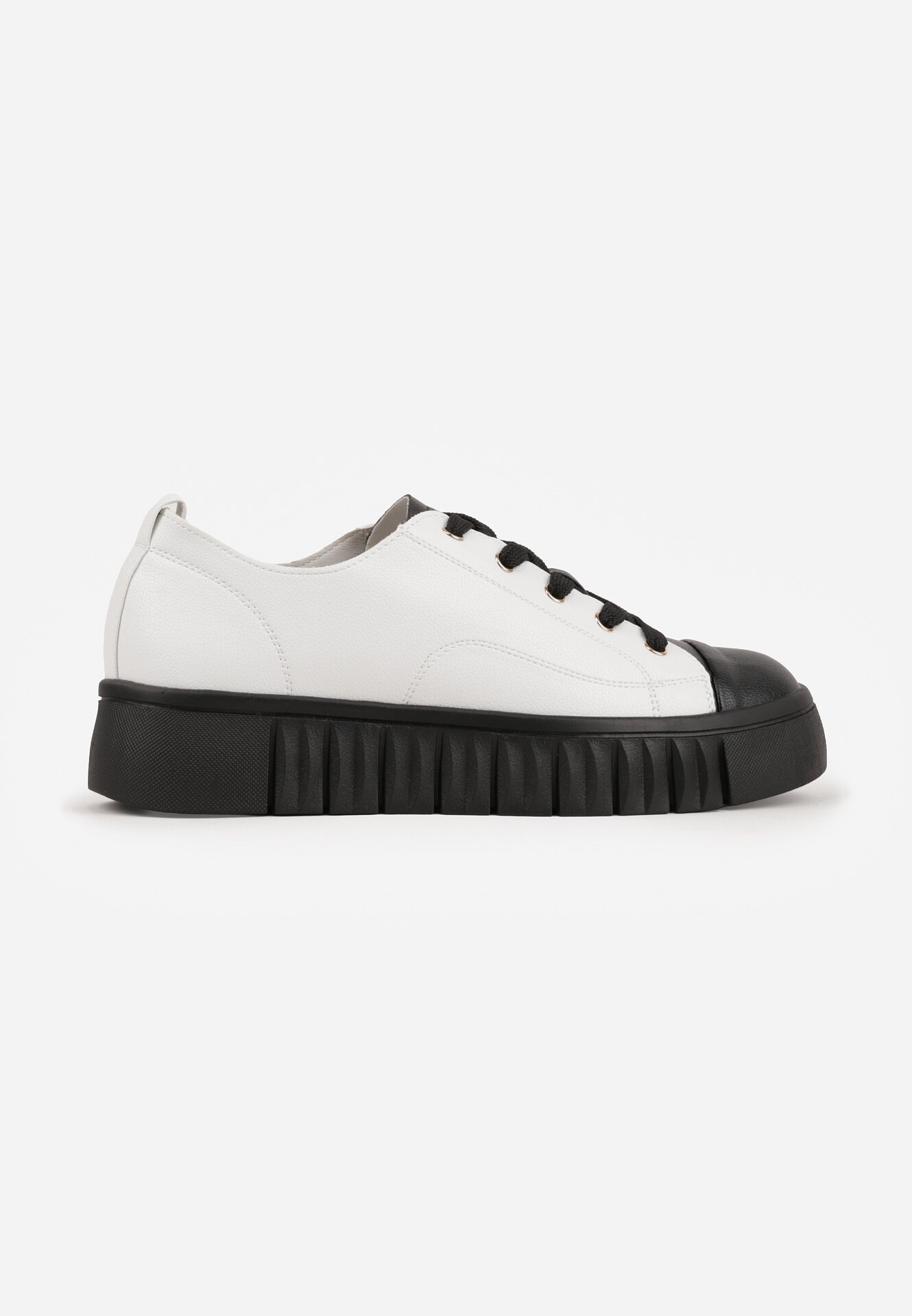 vices Adidași Plati Alb-Negru cu Șireturi Lorori