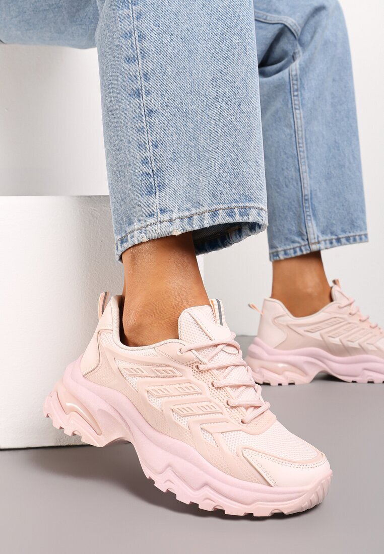 vices Adidași Roz cu platformă joasă cu inserții decorative pe partea superioară Amrogia