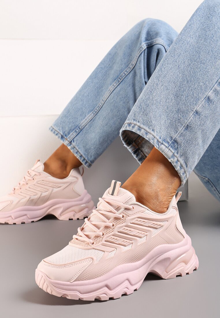 vices Adidași Roz cu platformă joasă cu inserții decorative pe partea superioară Amrogia