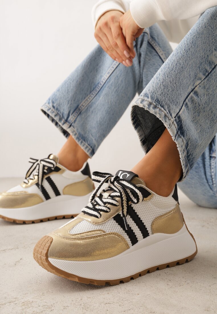 vices Adidași Streetwear Aurii Chunky cu platformă Ilnatea