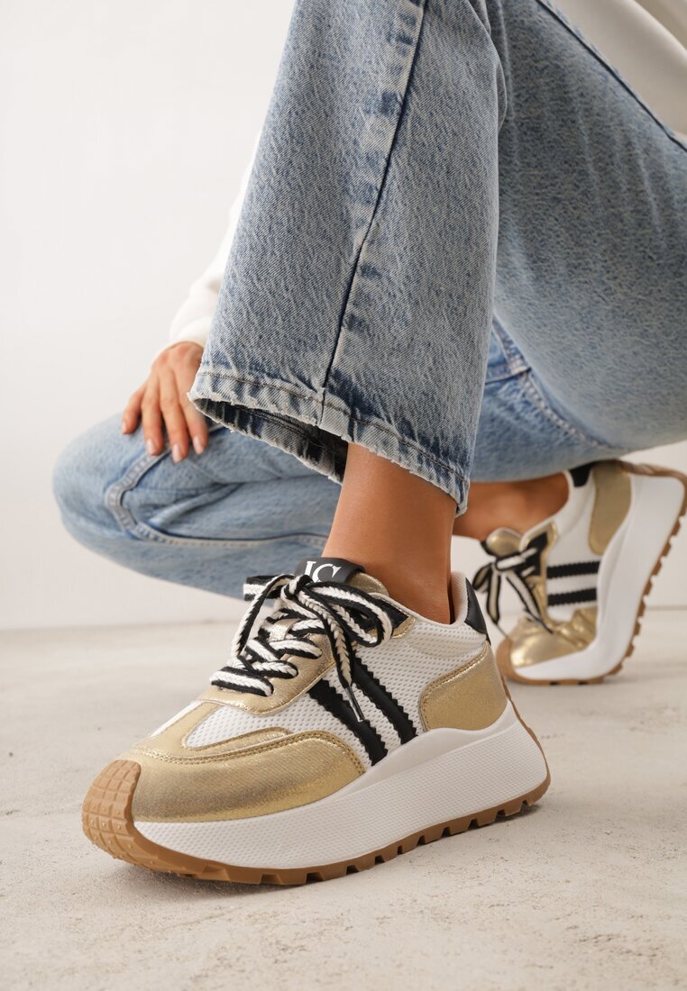 vices Adidași Streetwear Aurii Chunky cu platformă Ilnatea