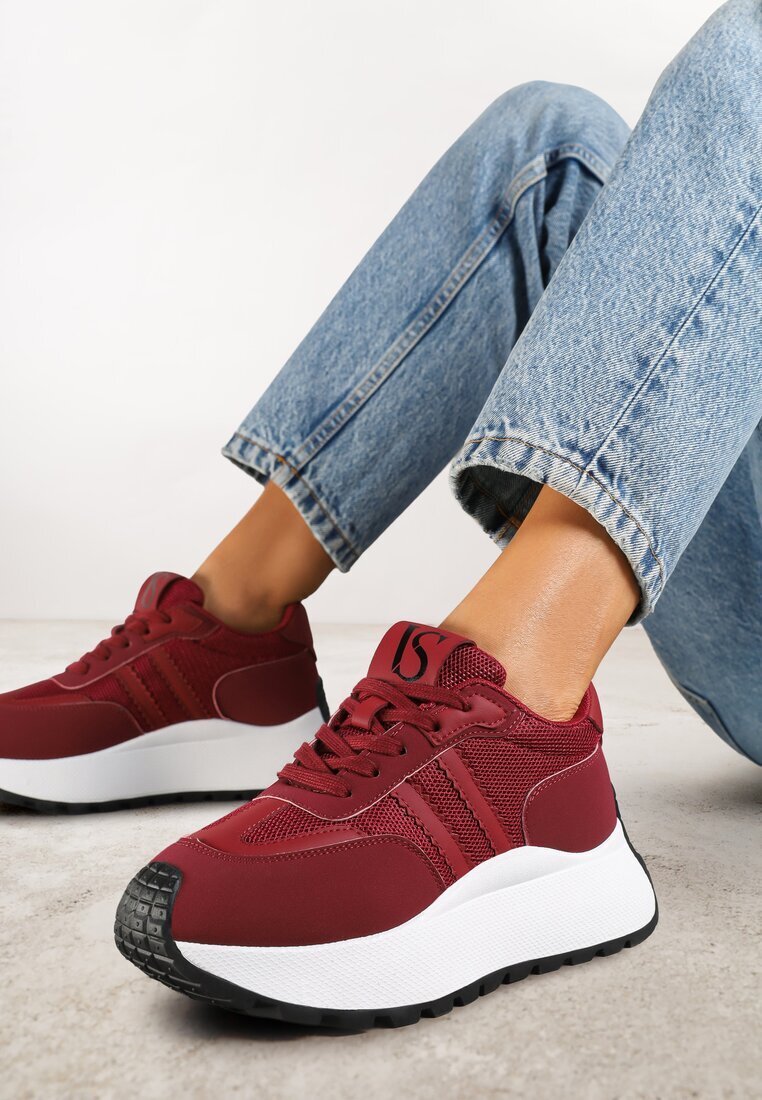 vices Adidași Vișinii Cu șireturi pe platformă cu curele decorative Seliniel