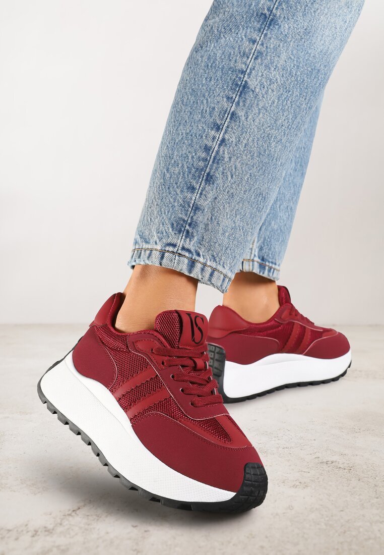 vices Adidași Vișinii Cu șireturi pe platformă cu curele decorative Seliniel