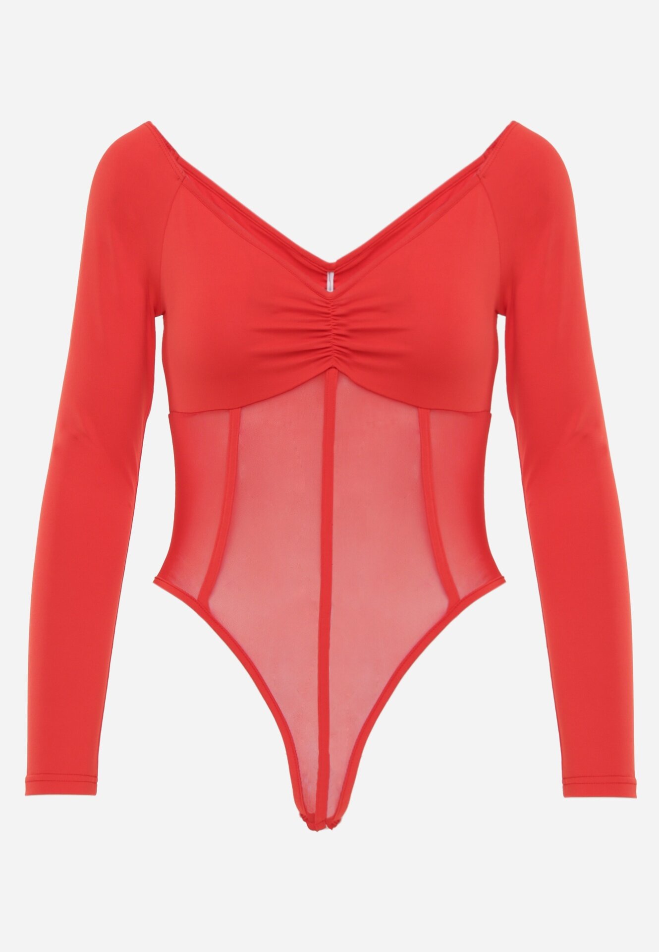 vices Body Roșu Longsleeve cu decolteu în V Asstre