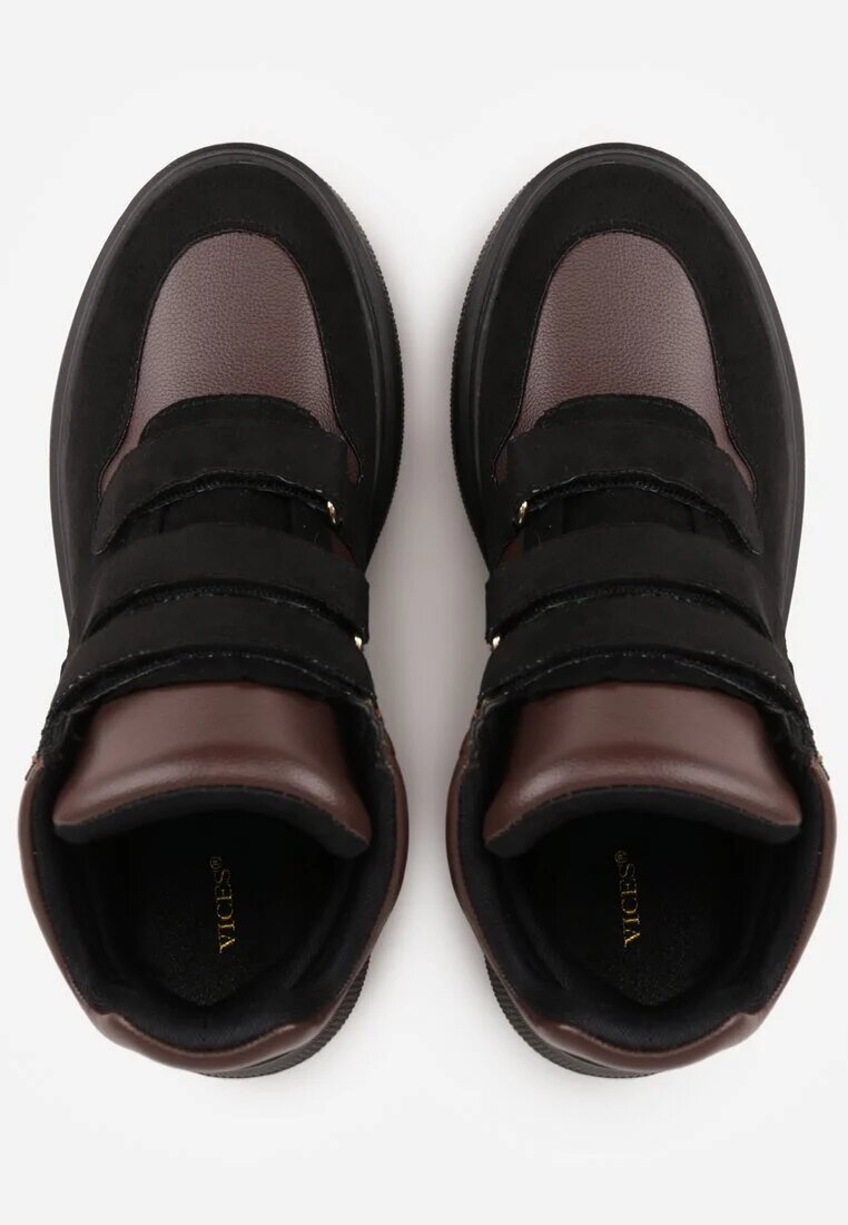 vices Botine adidași Negru-Maro pe platformă în stil Y2K Gelira