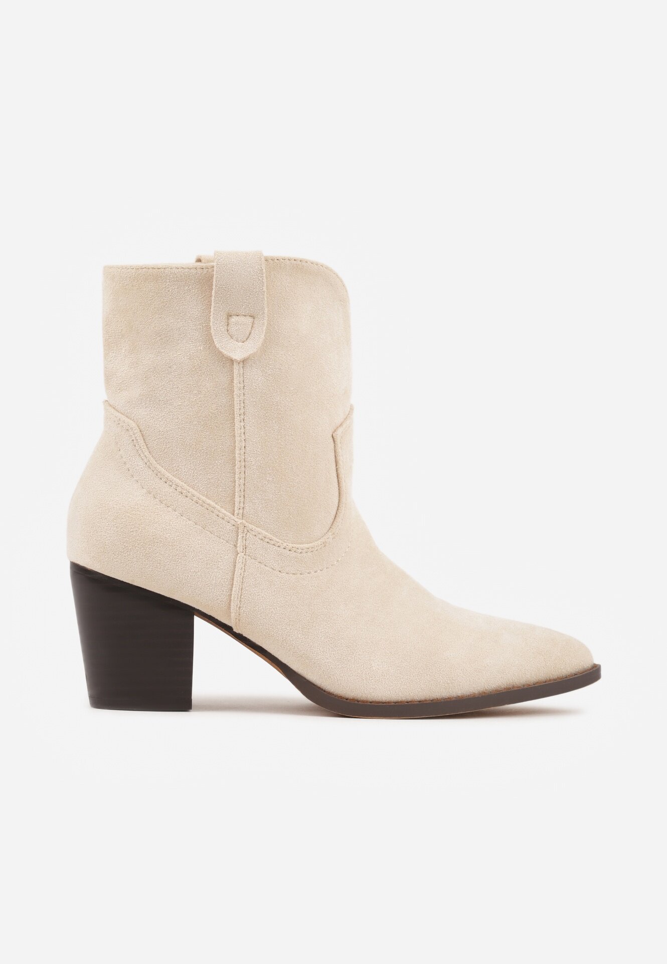 vices Botine Bej Stil Cowboy pe Toc Gros Velfedi