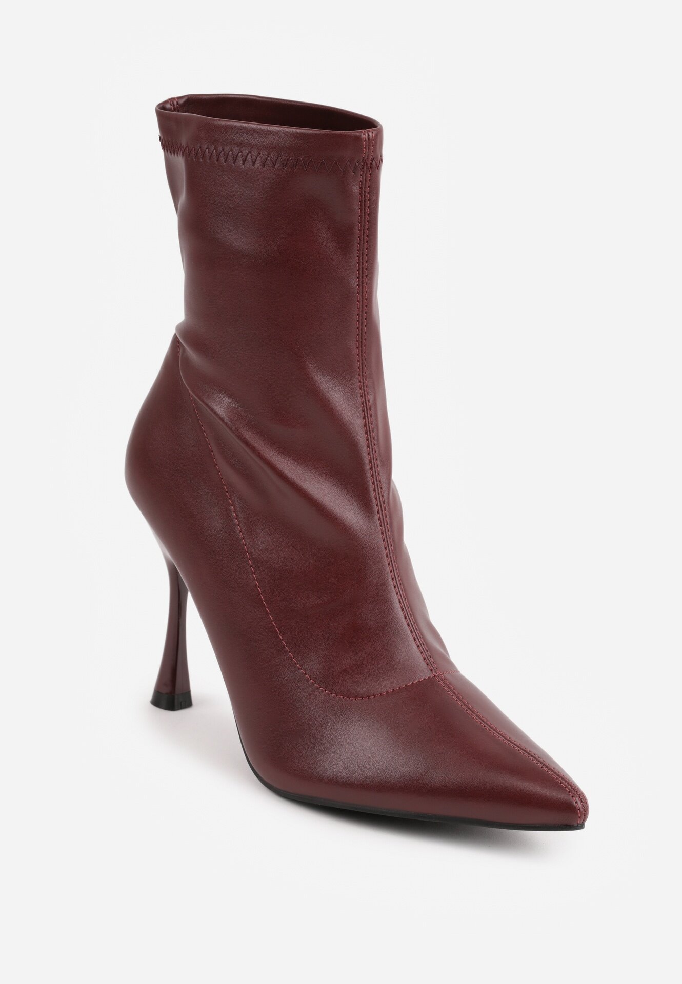 vices Botine Bordeaux Elastice cu Toc Clepsidră Noraye