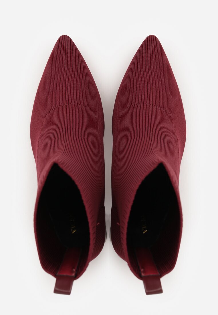 vices Botine Bordeaux pe toc geometric cu carâmb tip șosetă Falunelle
