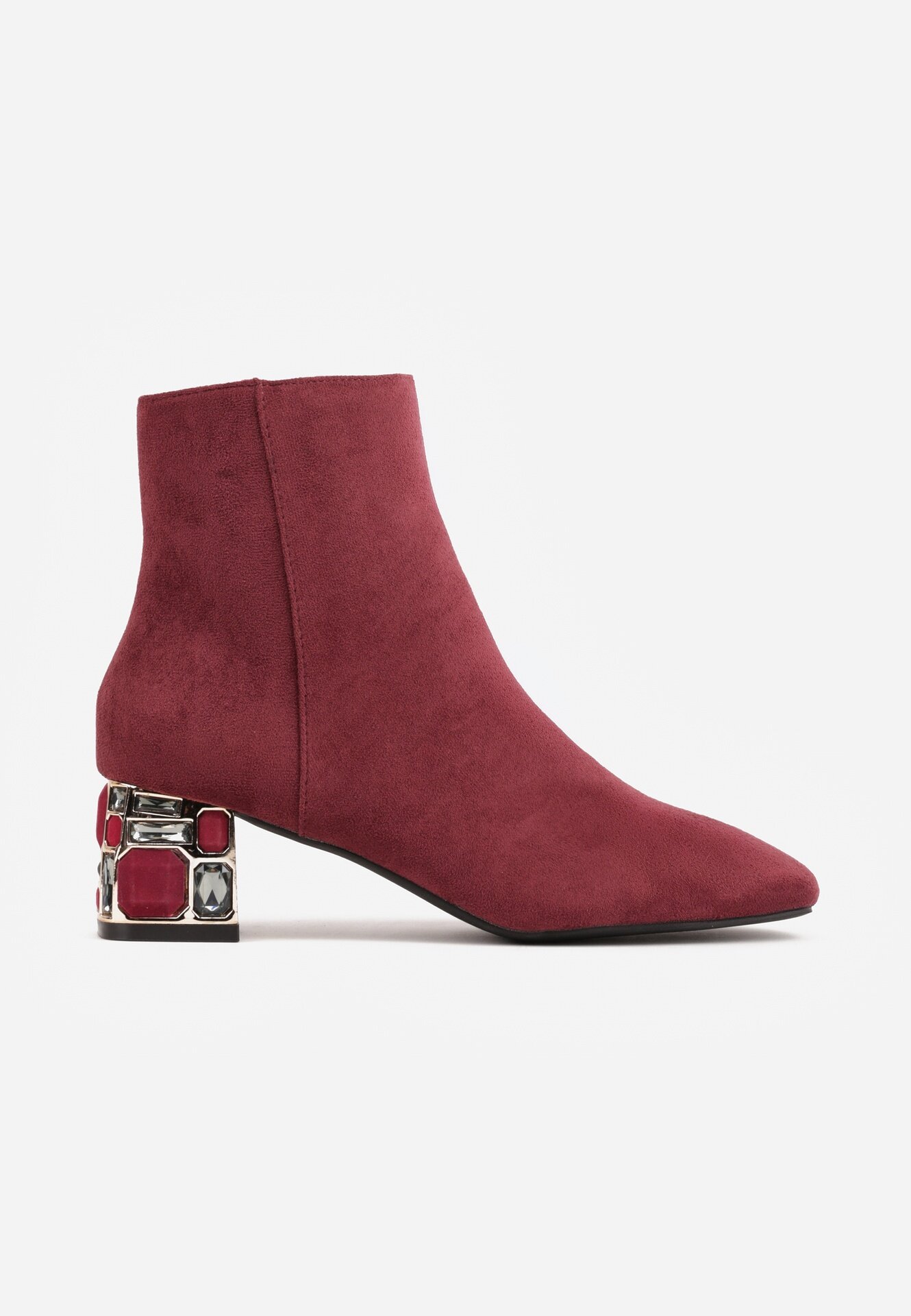 vices Botine Bordo cu cristale cu toc Vortisha