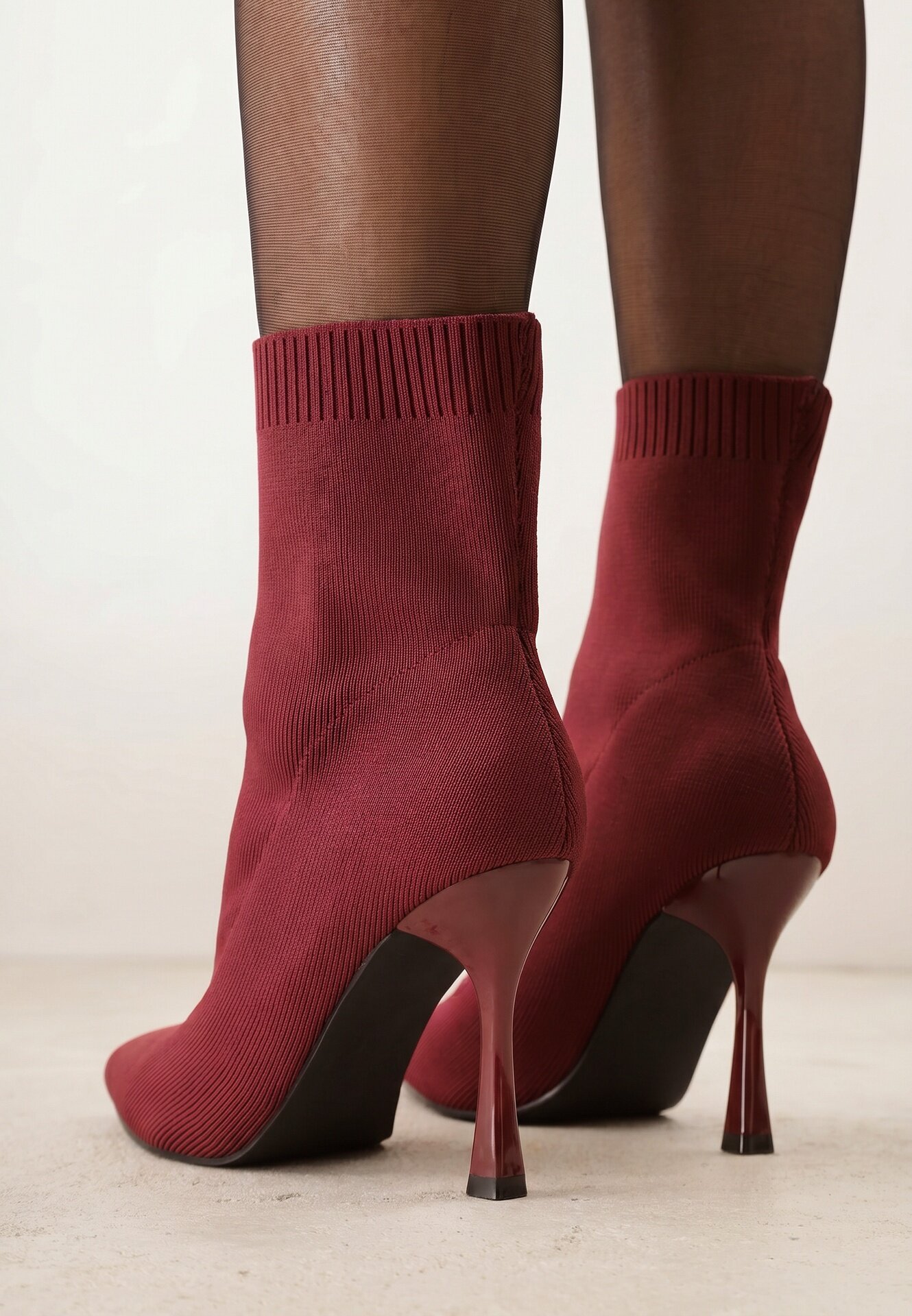 vices Botine Bordo cu toc cui cu carâmb elastic Nallafia