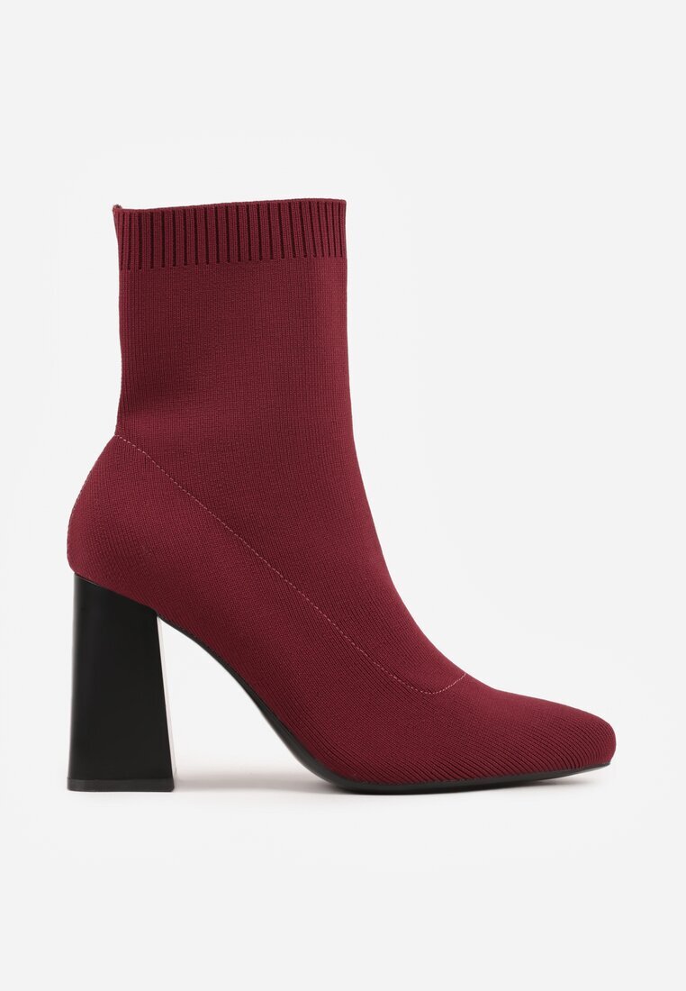 vices Botine Bordo cu toc stâlp cu formă geometrică și cu carâmb elastic Falessea
