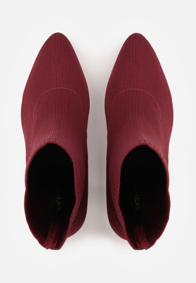 vices Botine Bordo cu toc stâlp cu formă geometrică și cu carâmb elastic Falessea