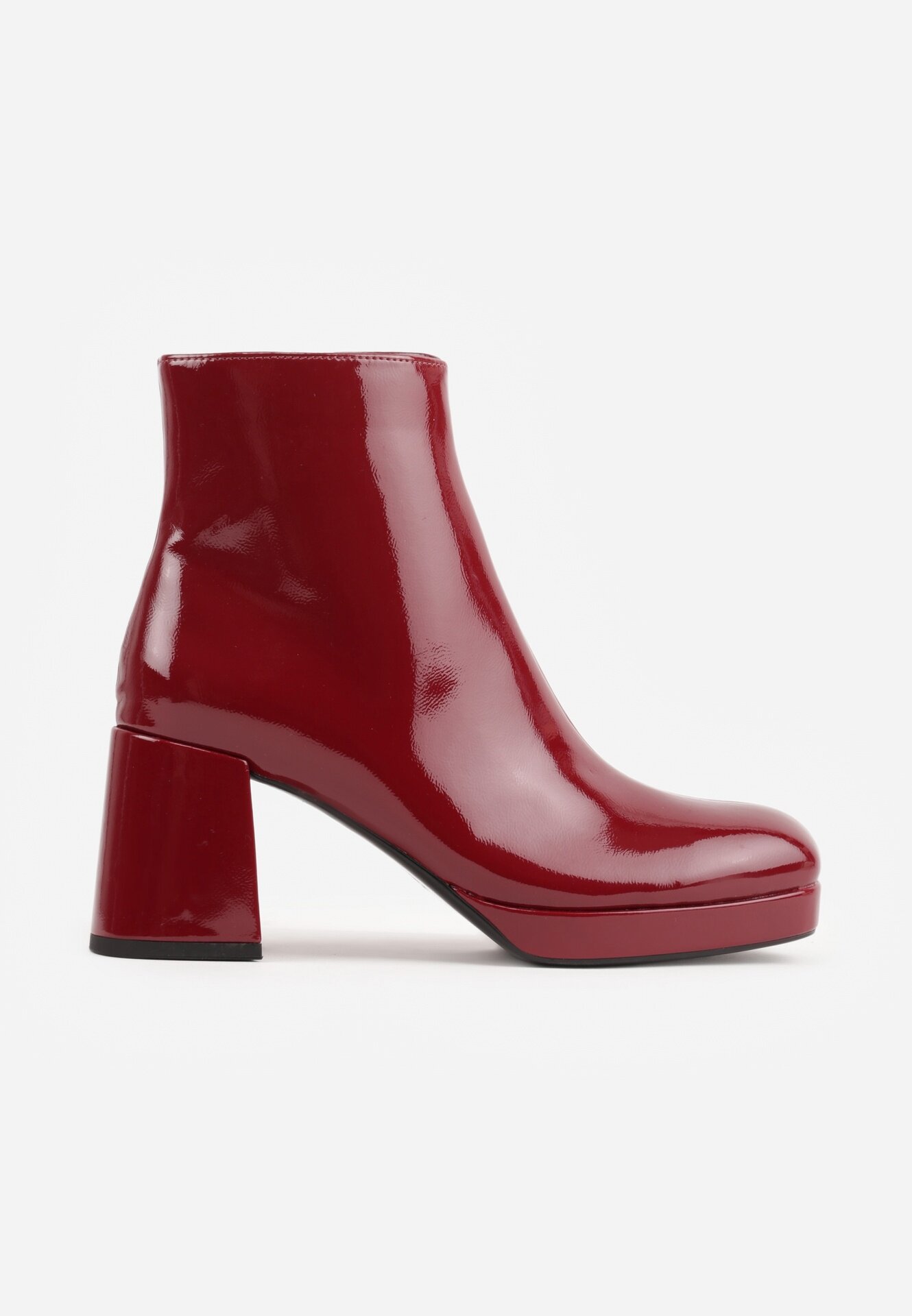 vices Botine Bordo Lăcuite cu toc bloc și platformă Falesia