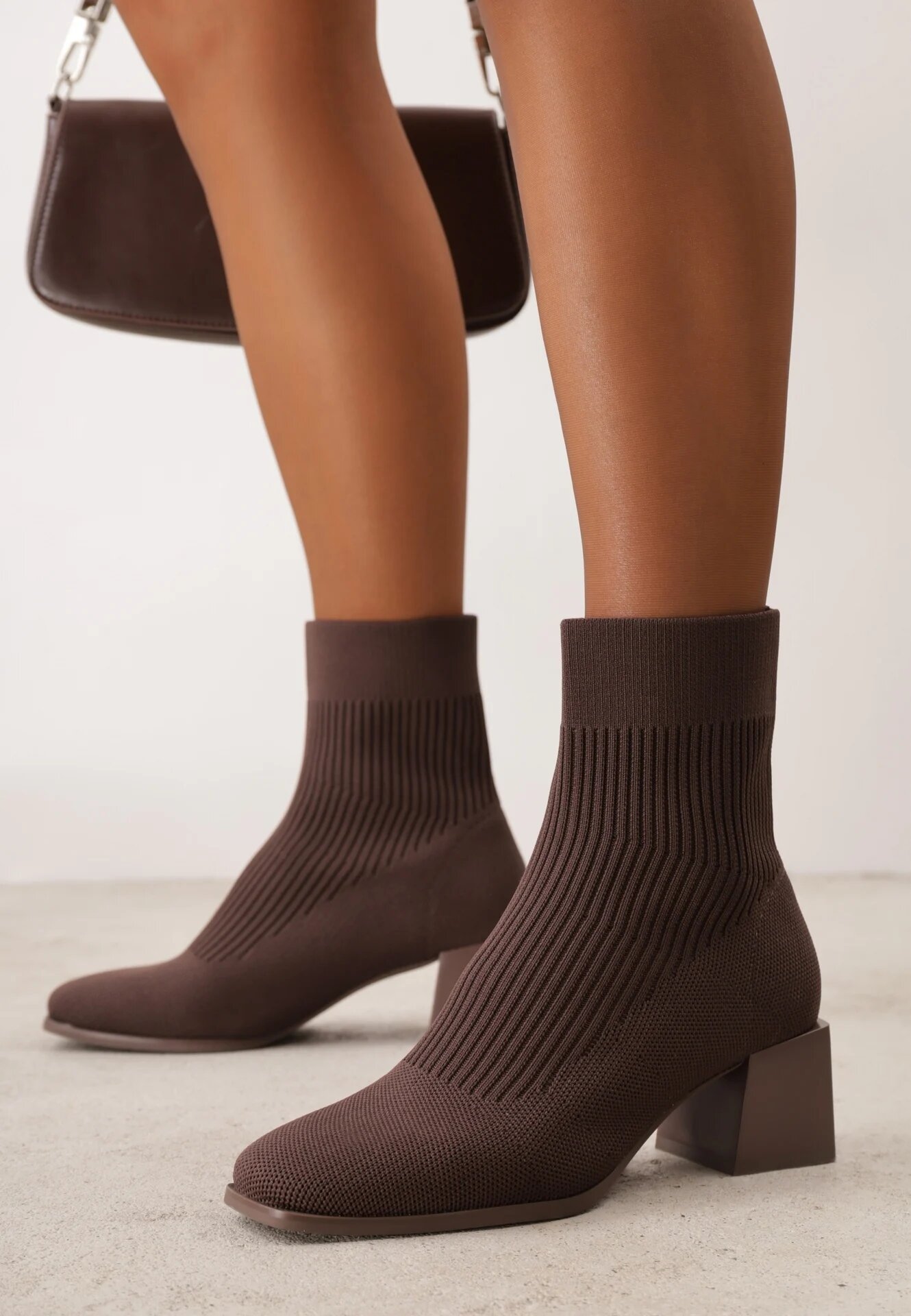 vices Botine Maro cu Toc Conic cu Carâmb Elastic Lerinana