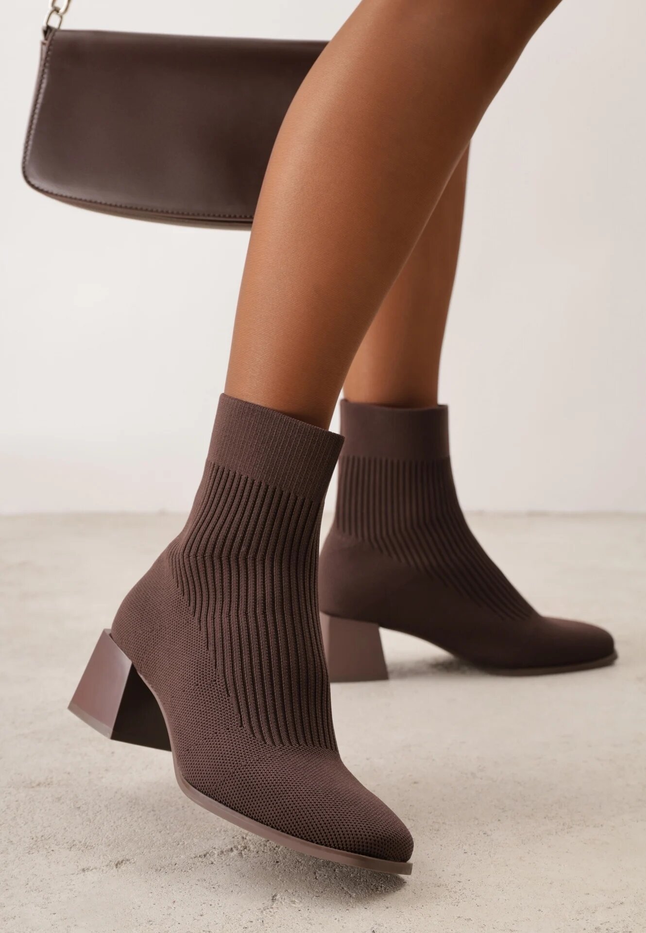 vices Botine Maro cu Toc Conic cu Carâmb Elastic Lerinana