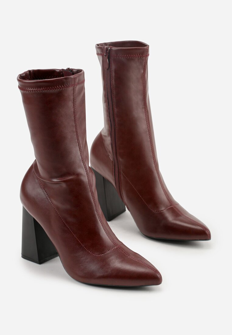 vices Botine mulate bordou cu toc gros Nevitte