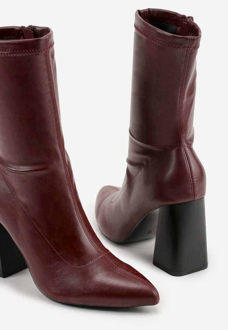 vices Botine mulate bordou cu toc gros Nevitte