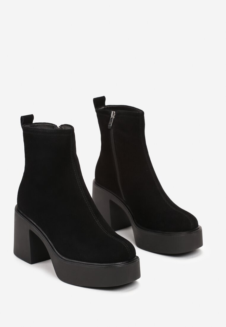 vices Botine Negre Casual cu toc gros și platformă Dansee