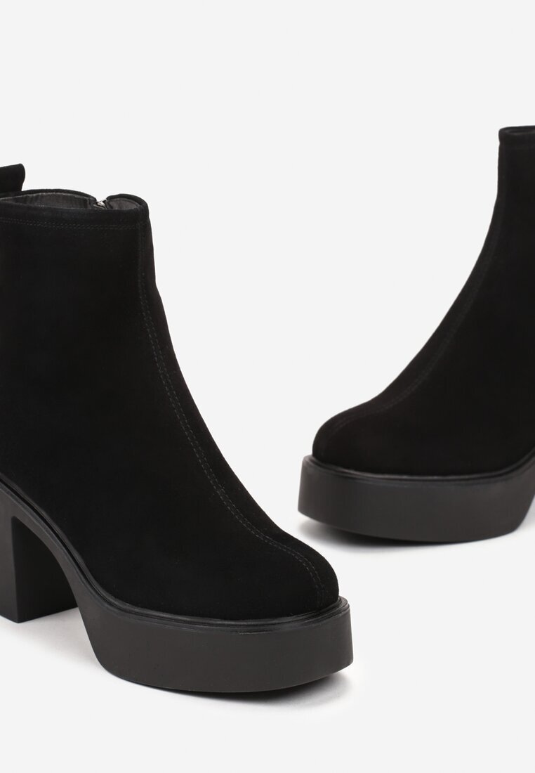 vices Botine Negre Casual cu toc gros și platformă Dansee