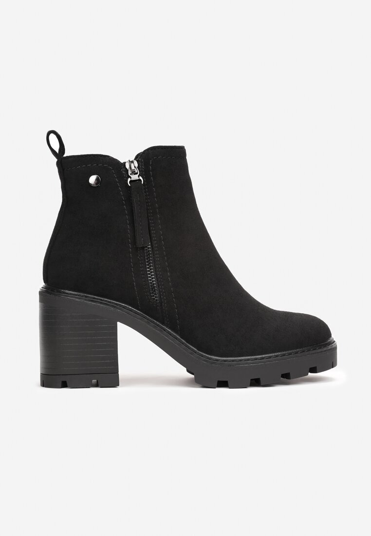 vices Botine Negre cu toc gros Boho cu fermoar Kodra