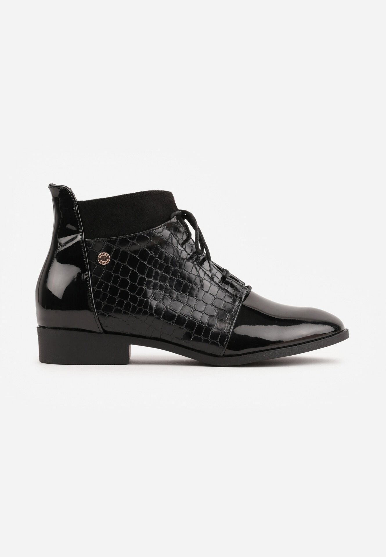 vices Botine Negre Elegante cu șireturi Vlerrie