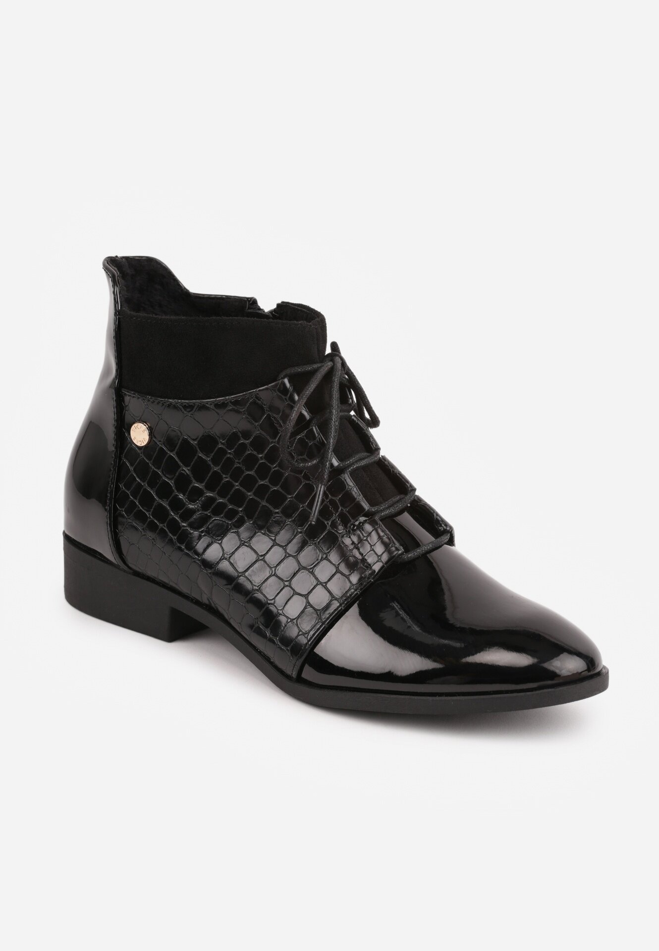 vices Botine Negre Elegante cu șireturi Vlerrie