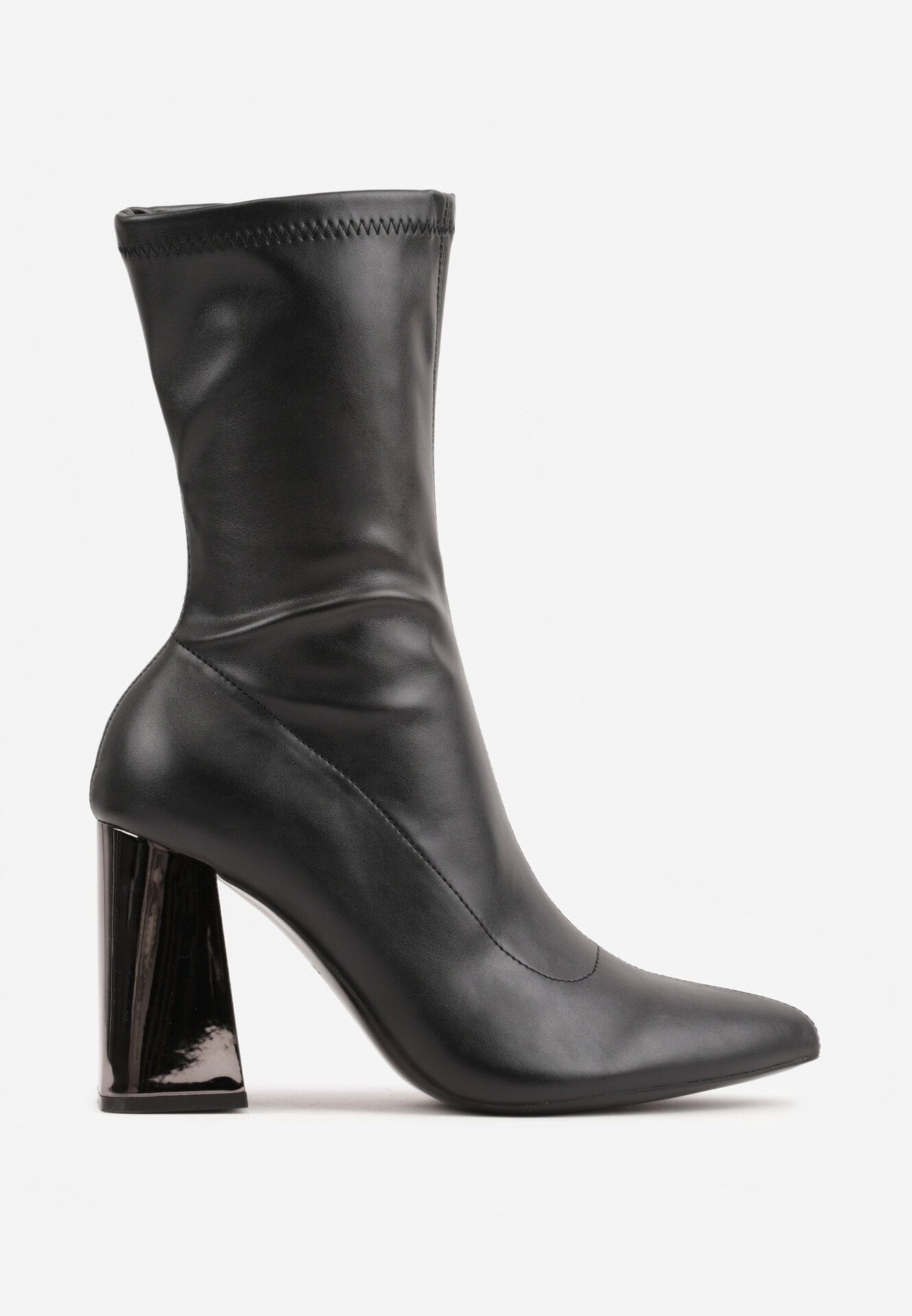 vices Botine Negre Mulante cu toc tip bloc metalic Nevitte