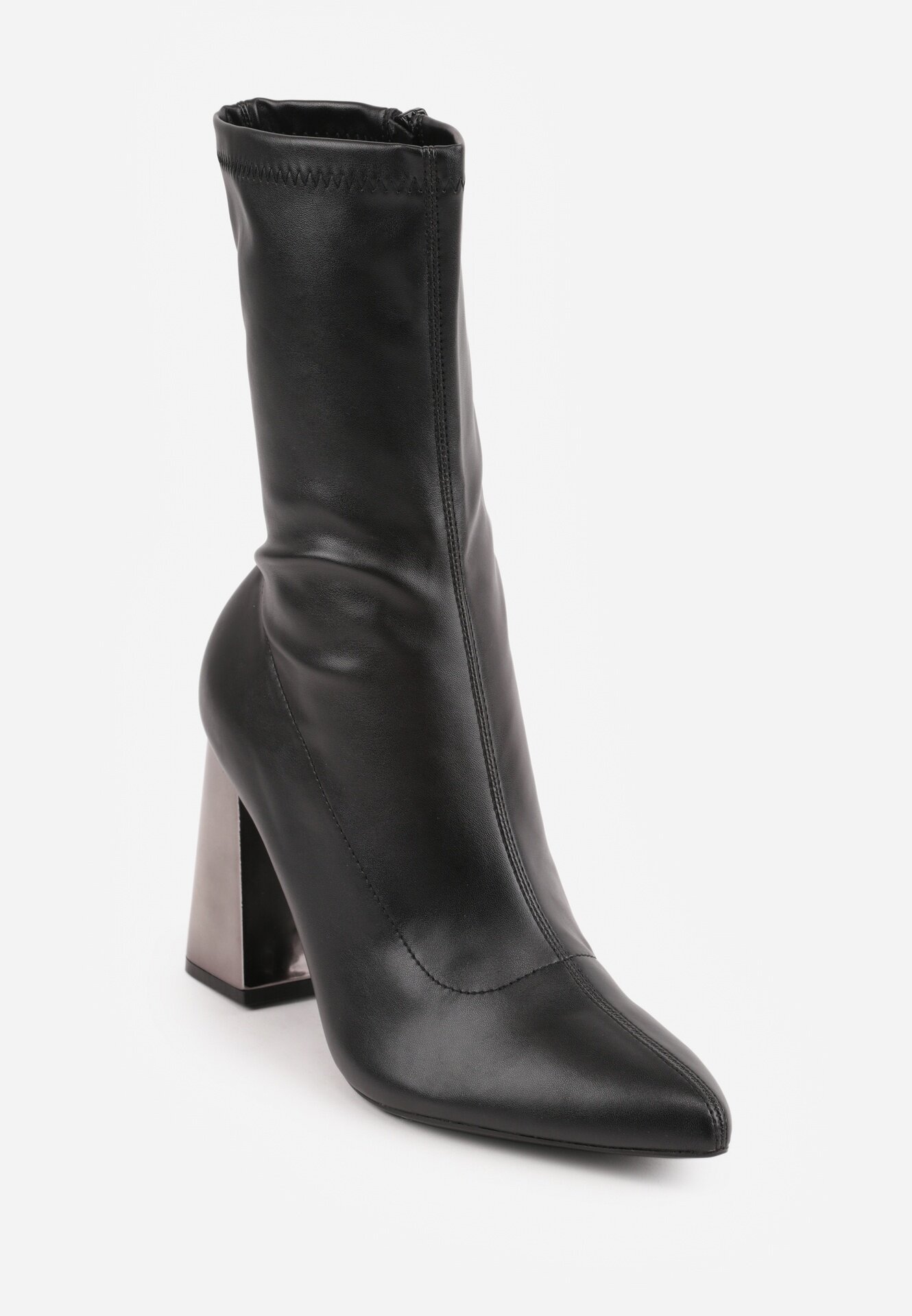 vices Botine Negre Mulante cu toc tip bloc metalic Nevitte