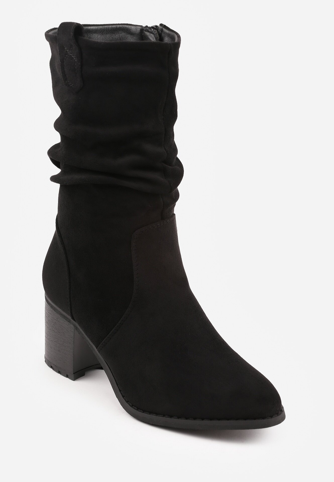 vices Botine Negre stil cowboy cu carâmb încrețit peste gleznă Alfzara