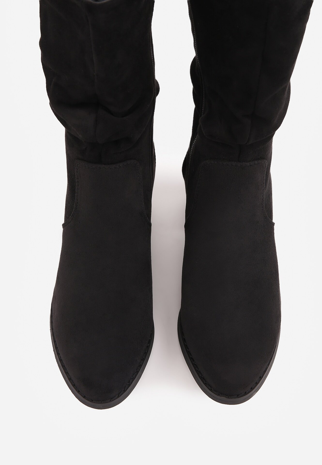 vices Botine Negre stil cowboy cu carâmb încrețit peste gleznă Alfzara