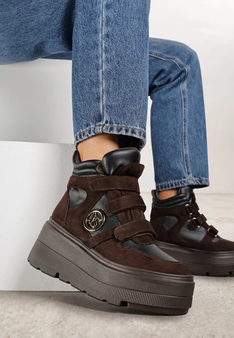 vices Botine Sneakers Maro cu Platformă în Stil Y2K Gelira