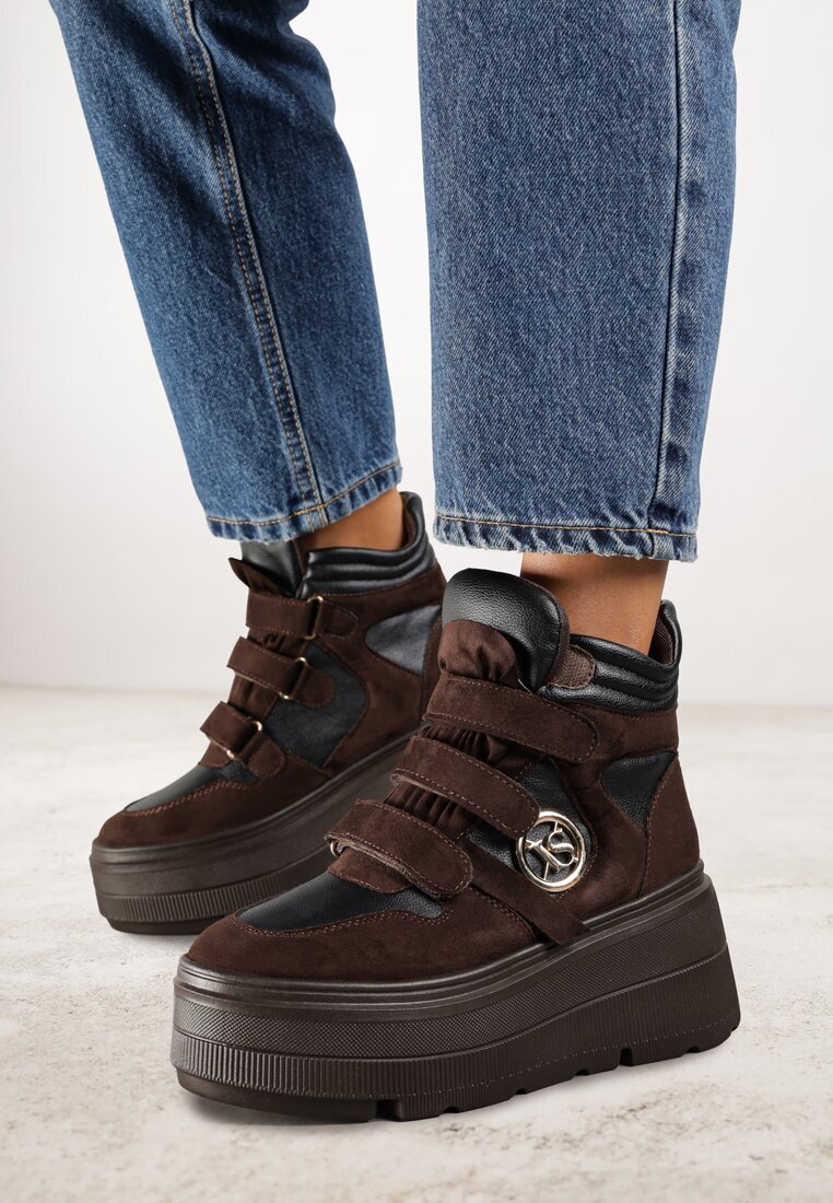 vices Botine Sneakers Maro cu Platformă în Stil Y2K Gelira