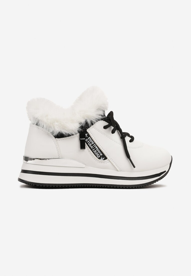 vices Botine tip Adidași Albe Cu șireturi Cu blană Gameda