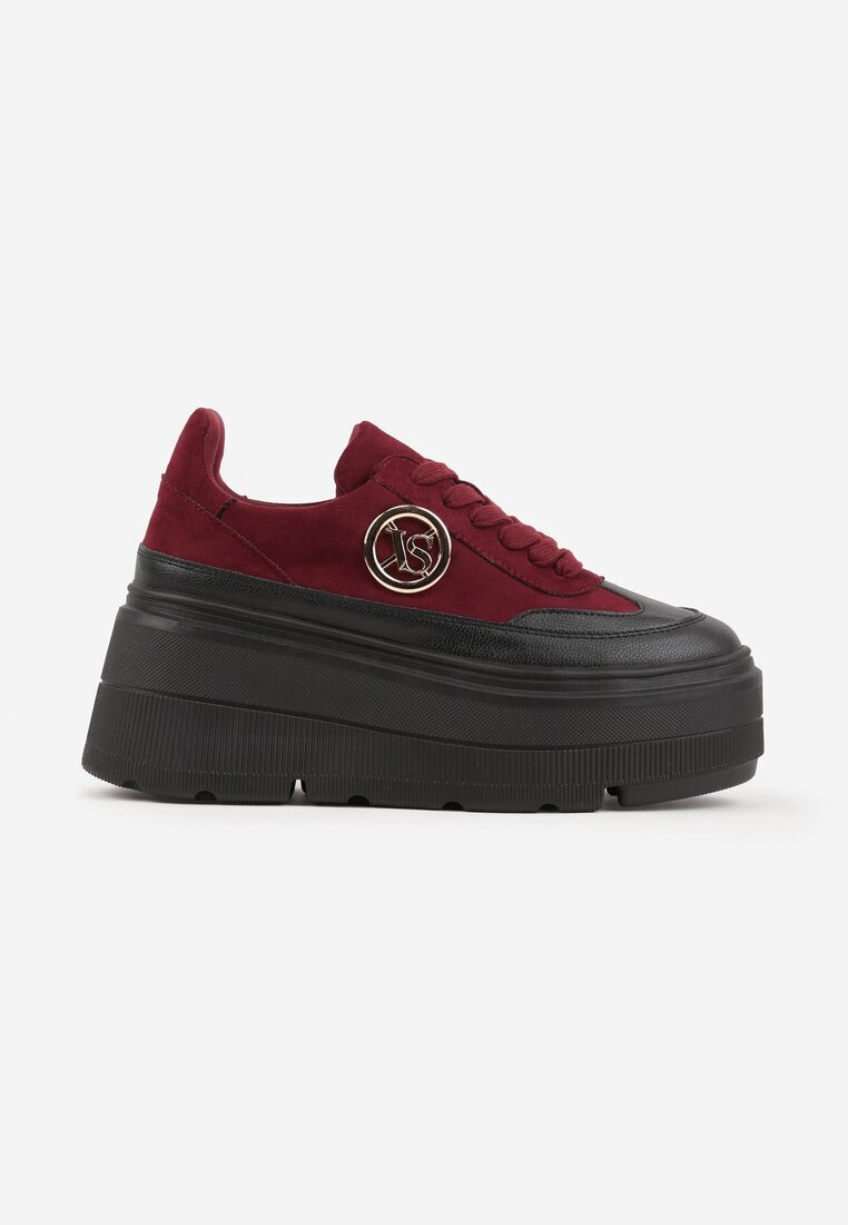 vices Chunky Adidași Bordo pe Platformă cu Detaliu Rotund Sedvira