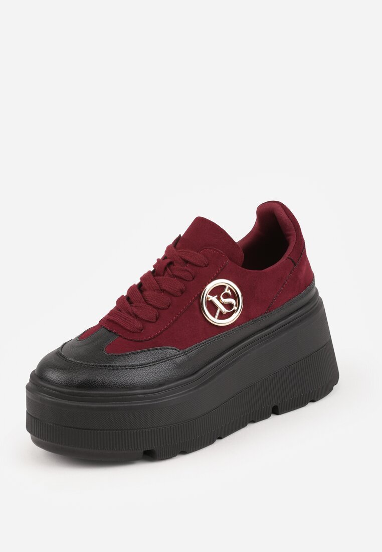 vices Chunky Adidași Bordo pe Platformă cu Detaliu Rotund Sedvira